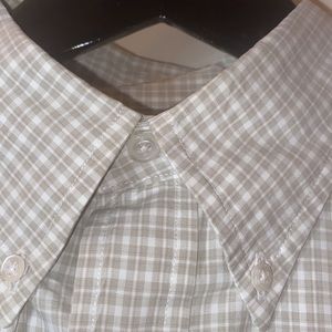 Lands End shirt 16 neck 33 olive color casual dress long sleeve